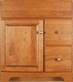 Ashford Collection with Prestige Door style in Cherry-Golden Wood-Color. Standard Ashford Decorative Hardware shown.