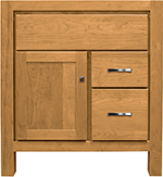 Table Leg Construction with Zenith Door style in Cherry-Sable Wood-Color. Standard Ovation Decorative Hardware shown.
